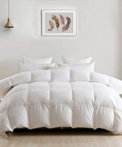 DWR Couette d'été Légère 220x240cm, Couette en Plume et Duvet d'oie, Couette Naturelle été, Couette 2 Personne 220x240, sans Bruit, Doux et Confortable, Lavable en Machine